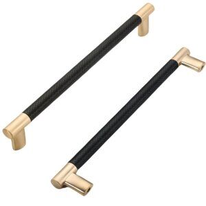 10 Pack Black and Gold Cabinet Pulls 8 in Knurled Handle NEW Asidrama Drawer